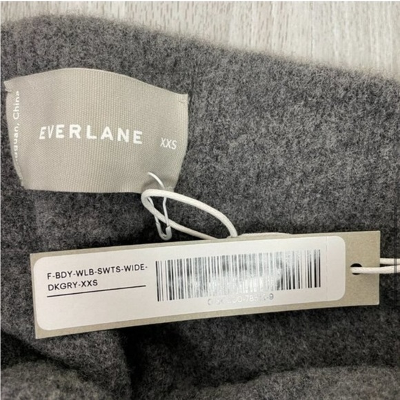 Everlane The Cozy Stretch Wide Leg Wool Blend Sweatpants Dark Gray - Picture 7 of 11